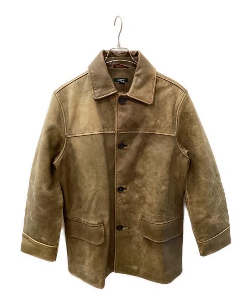 J.CREW（ジェイクルー）J.CREW (ジェイクルー) 90sレザーカーコート ブラウン サイズ:Sの古着・服飾アイテム