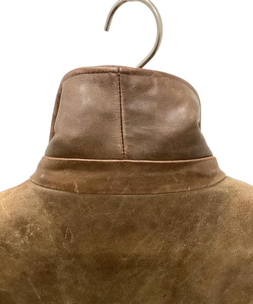 J.CREW（ジェイクルー）J.CREW (ジェイクルー) 90sレザーカーコート ブラウン サイズ:Sの古着・服飾アイテム