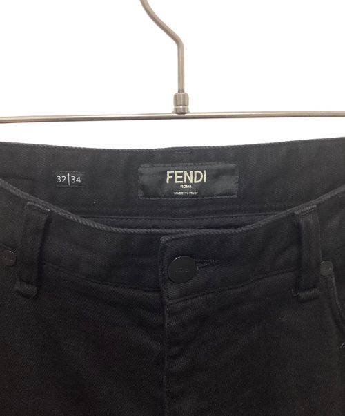 FENDI（フェンディ）FENDI (フェンディ) ポケットステッチデザインブラックパンツ ブラック サイズ:SIZE 81cm (W32)の古着・服飾アイテム