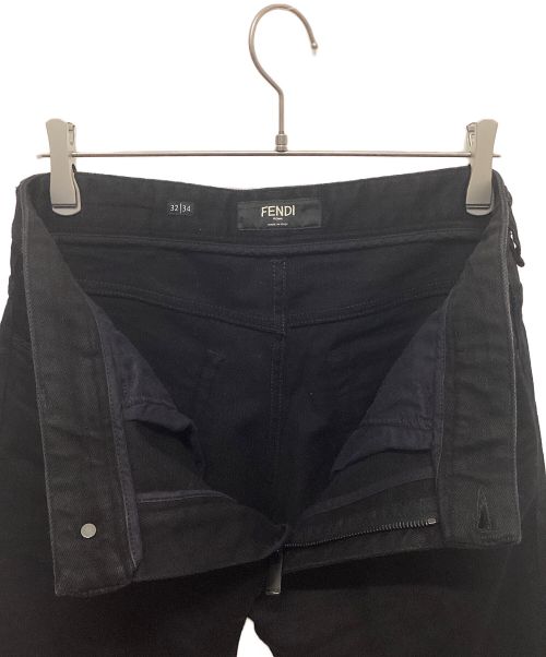 FENDI（フェンディ）FENDI (フェンディ) ポケットステッチデザインブラックパンツ ブラック サイズ:SIZE 81cm (W32)の古着・服飾アイテム