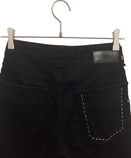 FENDI（フェンディ）FENDI (フェンディ) ポケットステッチデザインブラックパンツ ブラック サイズ:SIZE 81cm (W32)の古着・服飾アイテム