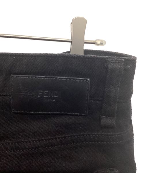 FENDI（フェンディ）FENDI (フェンディ) ポケットステッチデザインブラックパンツ ブラック サイズ:SIZE 81cm (W32)の古着・服飾アイテム