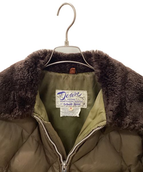 SCHOTT BROS.（ショットブロス）SCHOTT BROS. (ショットブロス) 70sキルトダウンジャケット オリーブ サイズ:Mの古着・服飾アイテム