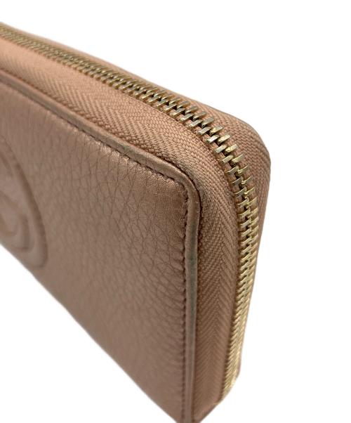 GUCCI（グッチ）GUCCI (グッチ) ソーホー インターロッキングG ランドファスナーフリンジ長財布 メタリックピンクの古着・服飾アイテム