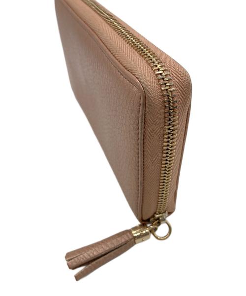 GUCCI（グッチ）GUCCI (グッチ) ソーホー インターロッキングG ランドファスナーフリンジ長財布 メタリックピンクの古着・服飾アイテム