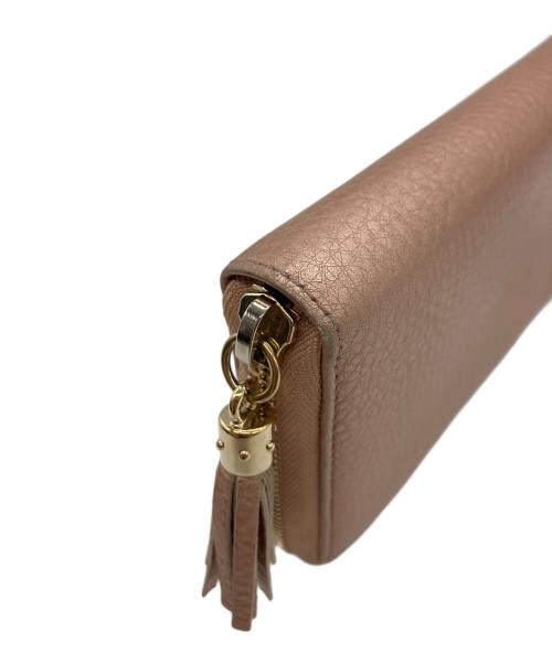 GUCCI（グッチ）GUCCI (グッチ) ソーホー インターロッキングG ランドファスナーフリンジ長財布 メタリックピンクの古着・服飾アイテム