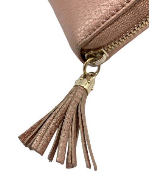 GUCCI（グッチ）GUCCI (グッチ) ソーホー インターロッキングG ランドファスナーフリンジ長財布 メタリックピンクの古着・服飾アイテム