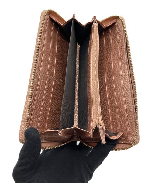 GUCCI（グッチ）GUCCI (グッチ) ソーホー インターロッキングG ランドファスナーフリンジ長財布 メタリックピンクの古着・服飾アイテム