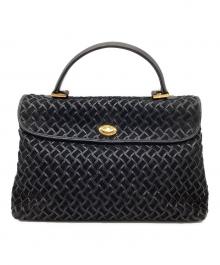 BALLY（バリー）の古着「メッシュレザーハンドバッグ」｜ブラック