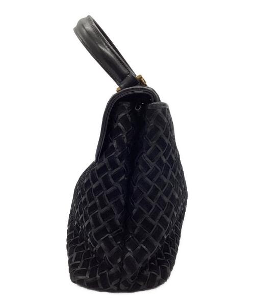 BALLY（バリー）BALLY (バリー) メッシュレザーハンドバッグ ブラックの古着・服飾アイテム