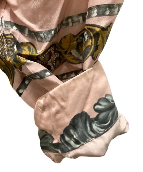 OLD ENGLAND（オールドイングランド）OLD ENGLAND (オールドイングランド) オーバーサイズスカーフプリントシャツ ピンク×イエロー サイズ:Sの古着・服飾アイテム