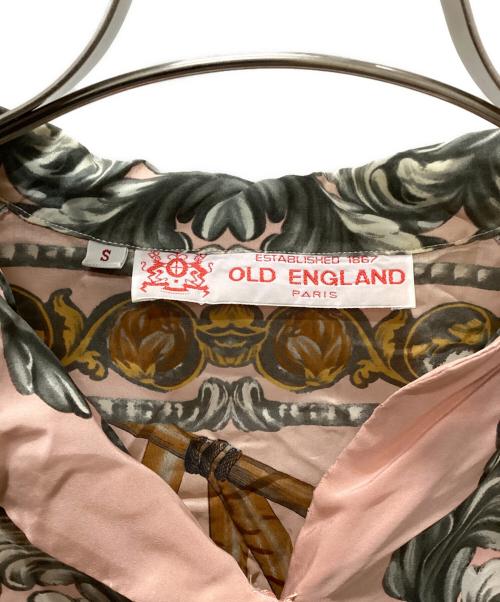 OLD ENGLAND（オールドイングランド）OLD ENGLAND (オールドイングランド) オーバーサイズスカーフプリントシャツ ピンク×イエロー サイズ:Sの古着・服飾アイテム