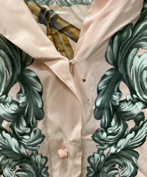 OLD ENGLAND（オールドイングランド）OLD ENGLAND (オールドイングランド) オーバーサイズスカーフプリントシャツ ピンク×イエロー サイズ:Sの古着・服飾アイテム