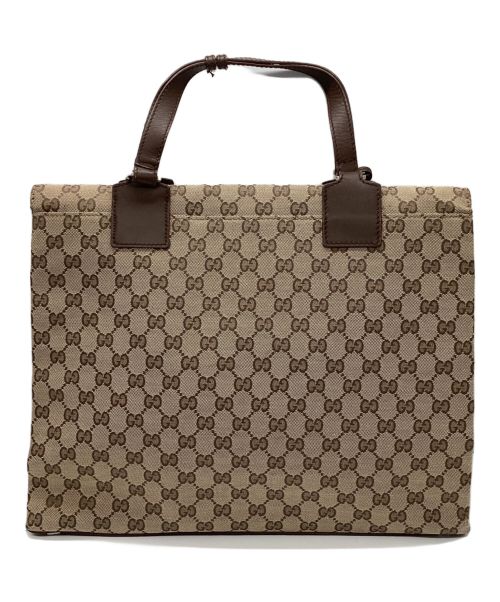 GUCCI（グッチ）GUCCI (グッチ) ビジネスバッグ ベージュ×ブラウンの古着・服飾アイテム