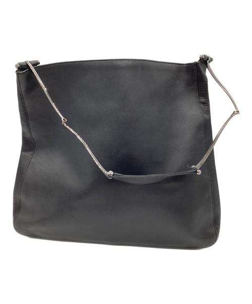 GUCCI（グッチ）GUCCI (グッチ) レザーショルダーバッグ ブラックの古着・服飾アイテム