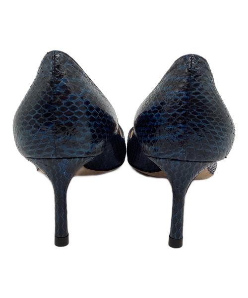 JIMMY CHOO（ジミーチュウ）JIMMY CHOO (ジミーチュウ) ヒールパンプス ブルー×ブラック サイズ:23.5の古着・服飾アイテム