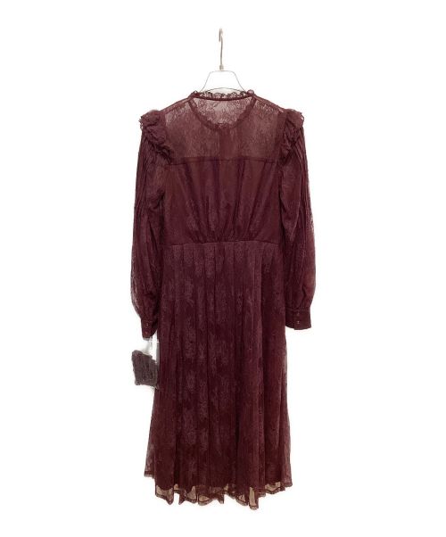 HER LIP TO（ハーリップトゥ）HER LIP TO (ハーリップトゥ) ロマンティックレースベルテッドドレス レッド サイズ:Sの古着・服飾アイテム