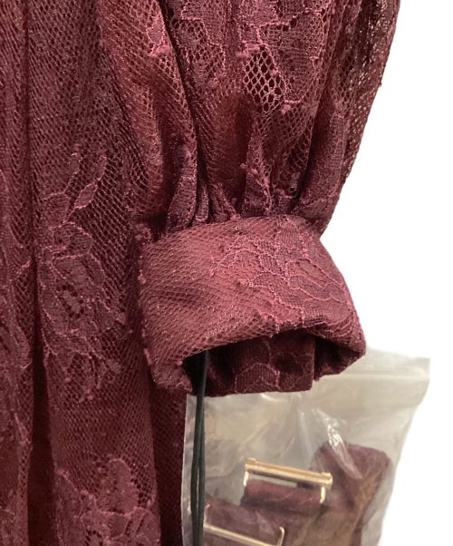 HER LIP TO（ハーリップトゥ）HER LIP TO (ハーリップトゥ) ロマンティックレースベルテッドドレス レッド サイズ:Sの古着・服飾アイテム