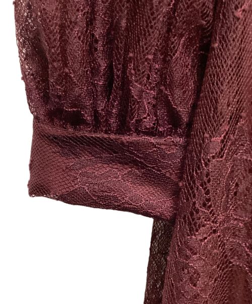 HER LIP TO（ハーリップトゥ）HER LIP TO (ハーリップトゥ) ロマンティックレースベルテッドドレス レッド サイズ:Sの古着・服飾アイテム