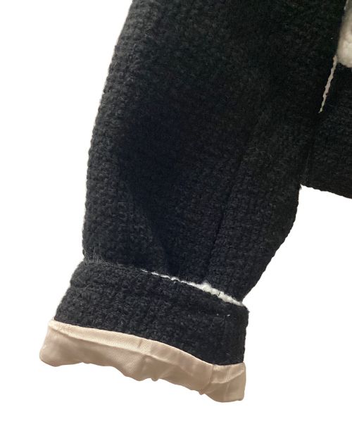 HER LIP TO（ハーリップトゥ）HER LIP TO (ハーリップトゥ) ウールブレンドクロップドツイルブレザー ブラック×ホワイト サイズ:Sの古着・服飾アイテム