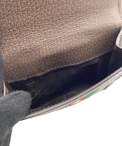 GUCCI（グッチ）GUCCI (グッチ) フレンチフラップウォレット ブラウン×グリーンの古着・服飾アイテム