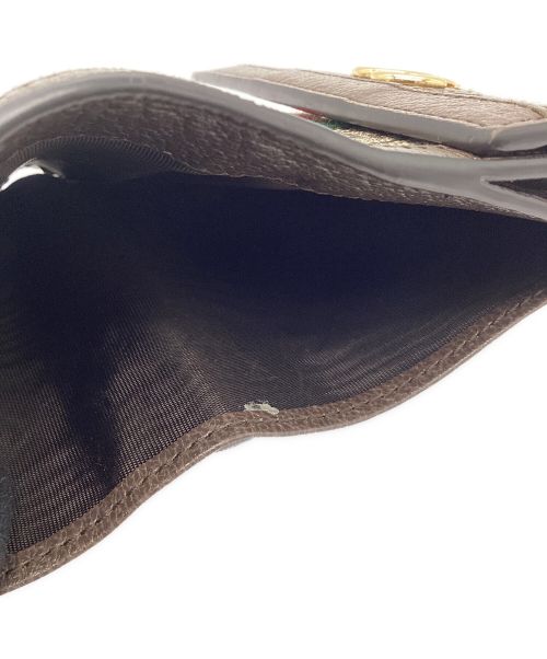 GUCCI（グッチ）GUCCI (グッチ) フレンチフラップウォレット ブラウン×グリーンの古着・服飾アイテム