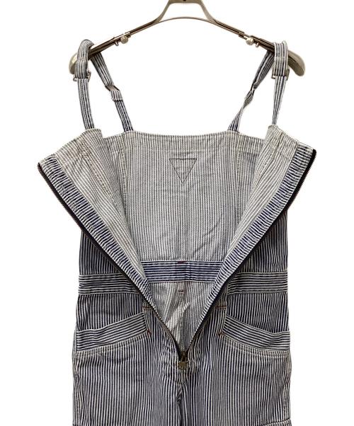 Hysteric HEAVY（ヒステリックヘビー）Hysteric HEAVY (ヒステリックヘビー) 00'sヒッコリーオーバーオール ブルー サイズ:freeの古着・服飾アイテム