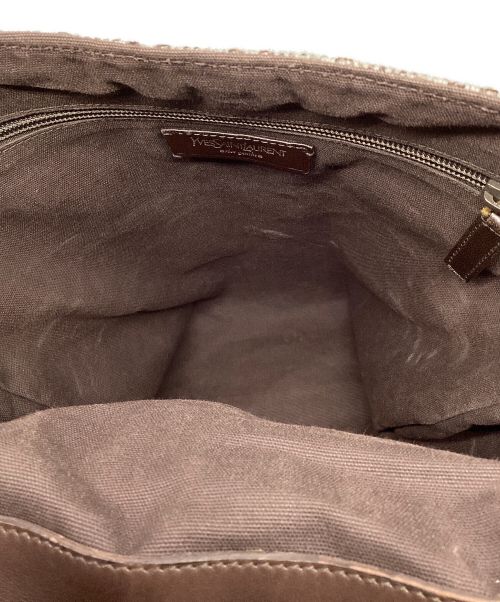 Yves Saint Laurent（イヴサンローラン）Yves Saint Laurent (イヴサンローラン) ツイードメッセンジャーバッグ ブラウンの古着・服飾アイテム