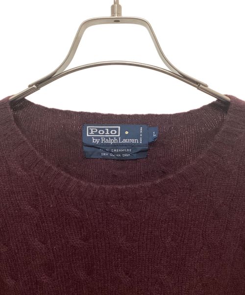 POLO RALPH LAUREN（ポロ・ラルフローレン）POLO RALPH LAUREN (ポロ・ラルフローレン) 90'sカシミヤニット パープル サイズ:Lの古着・服飾アイテム