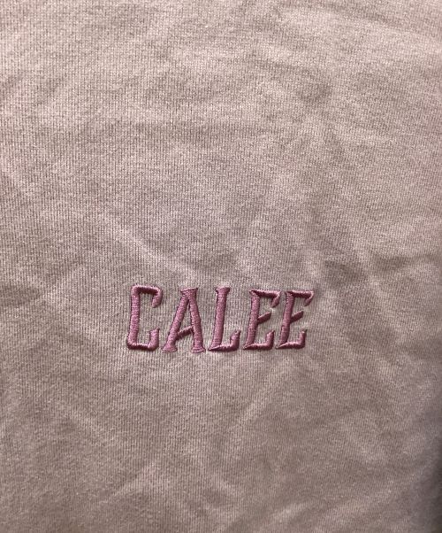 CALEE（キャリー）CALEE (キャリー) DROP SHOULDER LOGO EMBRIODERY T ピンク×ホワイト サイズ:Lの古着・服飾アイテム
