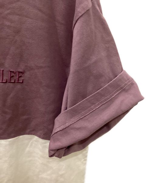 CALEE（キャリー）CALEE (キャリー) DROP SHOULDER LOGO EMBRIODERY T ピンク×ホワイト サイズ:Lの古着・服飾アイテム