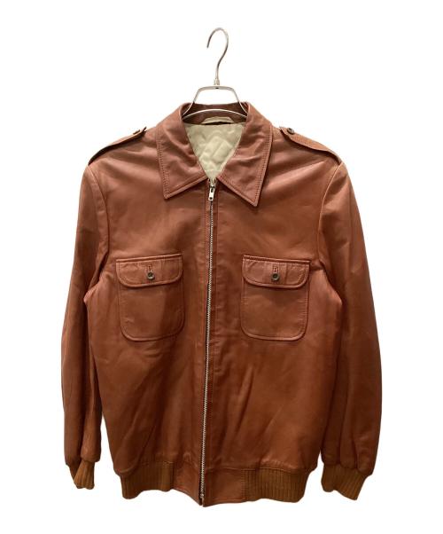 CAESAR（シーザー）CAESAR (シーザー) 80sレザーフライトジャケット ブラウン サイズ:Lの古着・服飾アイテム