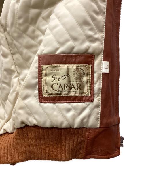 CAESAR（シーザー）CAESAR (シーザー) 80sレザーフライトジャケット ブラウン サイズ:Lの古着・服飾アイテム