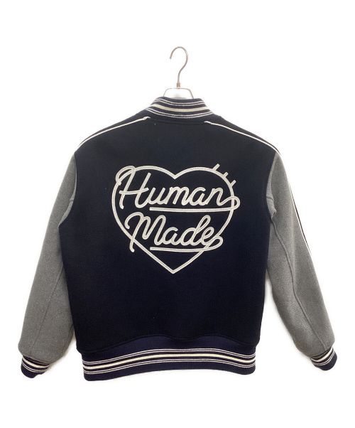 HUMAN MADE（ヒューマンメイド）HUMAN MADE (ヒューマンメイド) バーシティジャケット グレー×ネイビー サイズ:XLの古着・服飾アイテム