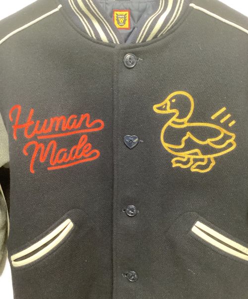 HUMAN MADE（ヒューマンメイド）HUMAN MADE (ヒューマンメイド) バーシティジャケット グレー×ネイビー サイズ:XLの古着・服飾アイテム