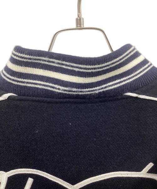 HUMAN MADE（ヒューマンメイド）HUMAN MADE (ヒューマンメイド) バーシティジャケット グレー×ネイビー サイズ:XLの古着・服飾アイテム