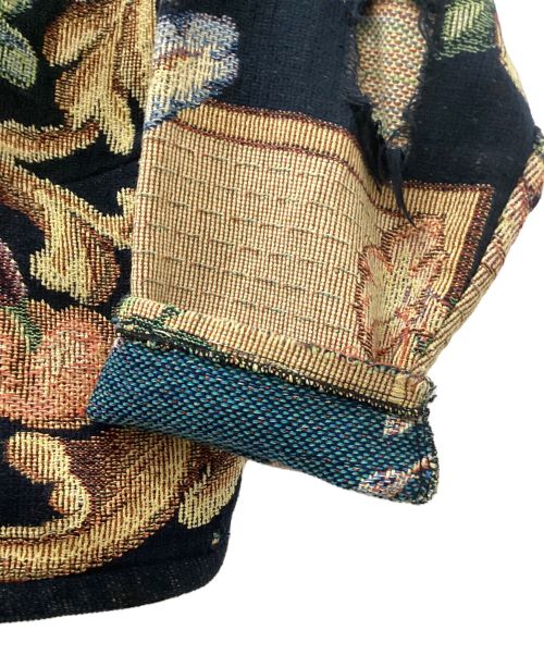 SUGAR STREET（ストリートシュガー）SUGAR STREET (ストリートシュガー) Beautiful European Pattern Vintage Loose Goblin Jacket ネイビー×グリーン サイズ:M/Lの古着・服飾アイテム