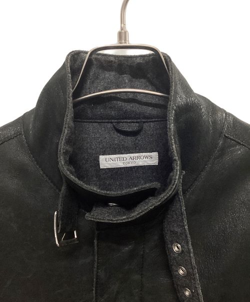 UNITED ARROWS TOKYO（ユナイテッドアローズトウキョウ）UNITED ARROWS TOKYO (ユナイテッドアローズトウキョウ) レザーフィールドジャケット ブラック サイズ:Ⅿの古着・服飾アイテム