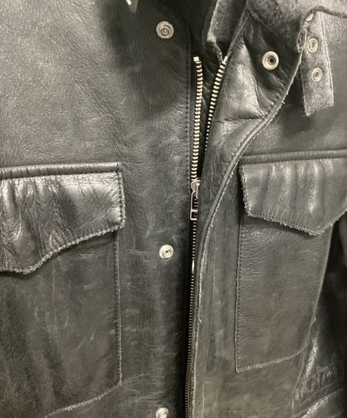 UNITED ARROWS TOKYO（ユナイテッドアローズトウキョウ）UNITED ARROWS TOKYO (ユナイテッドアローズトウキョウ) レザーフィールドジャケット ブラック サイズ:Ⅿの古着・服飾アイテム