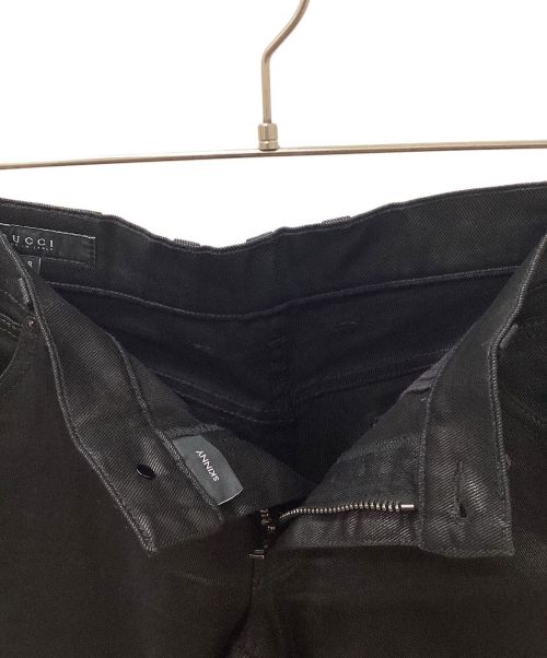 GUCCI（グッチ）GUCCI (グッチ) コーティングGGパッチデニムパンツ ブラック サイズ:Lの古着・服飾アイテム