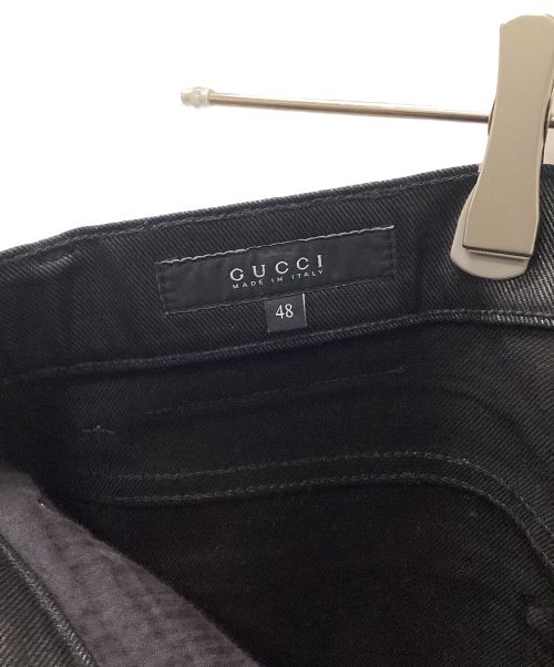 GUCCI（グッチ）GUCCI (グッチ) コーティングGGパッチデニムパンツ ブラック サイズ:Lの古着・服飾アイテム