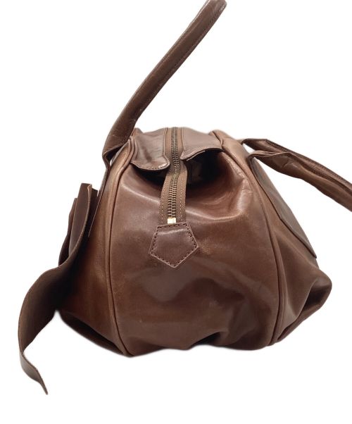 Vivienne Westwood（ヴィヴィアンウエストウッド）Vivienne Westwood (ヴィヴィアンウエストウッド) リボンオーブレザーバッグボストンバッグ ブラウンの古着・服飾アイテム