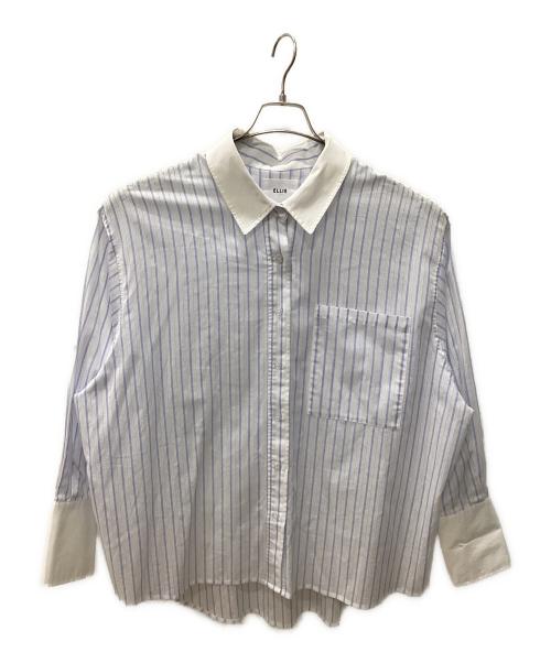 ELLIE（エリー）ELLIE (エリー) ストライプオーバーシャツ スカイブルー×ホワイト サイズ:Fの古着・服飾アイテム