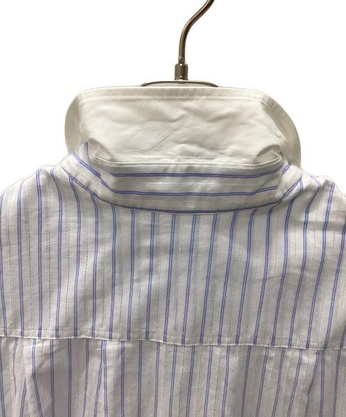 ELLIE（エリー）ELLIE (エリー) ストライプオーバーシャツ スカイブルー×ホワイト サイズ:Fの古着・服飾アイテム