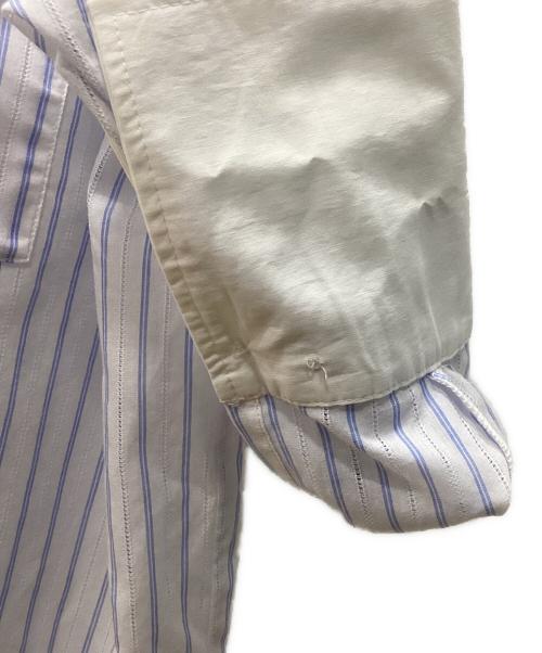 ELLIE（エリー）ELLIE (エリー) ストライプオーバーシャツ スカイブルー×ホワイト サイズ:Fの古着・服飾アイテム