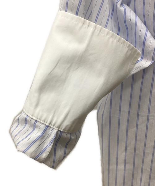 ELLIE（エリー）ELLIE (エリー) ストライプオーバーシャツ スカイブルー×ホワイト サイズ:Fの古着・服飾アイテム