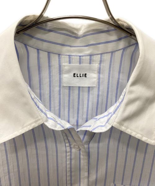 ELLIE（エリー）ELLIE (エリー) ストライプオーバーシャツ スカイブルー×ホワイト サイズ:Fの古着・服飾アイテム