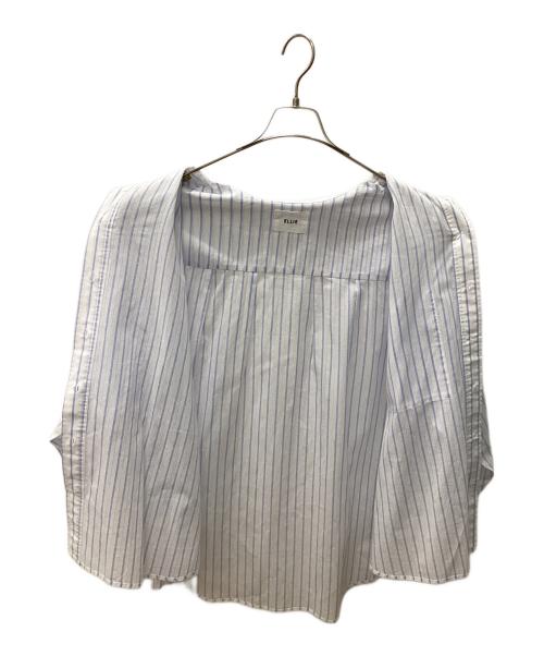 ELLIE（エリー）ELLIE (エリー) ストライプオーバーシャツ スカイブルー×ホワイト サイズ:Fの古着・服飾アイテム