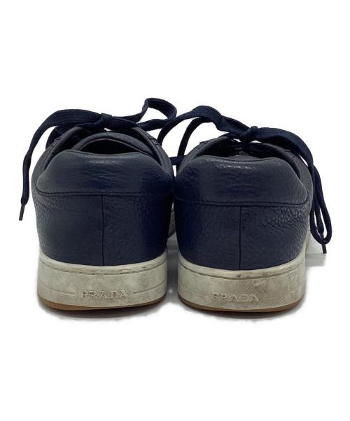 PRADA（プラダ）PRADA (プラダ) レザースニーカー ネイビー サイズ:5　1/2の古着・服飾アイテム
