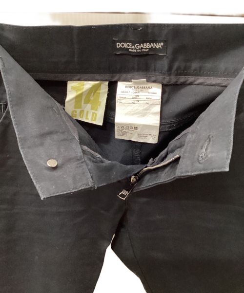 DOLCE & GABBANA（ドルチェ＆ガッバーナ）DOLCE & GABBANA (ドルチェ＆ガッバーナ) 00sラバーテープデザインパンツ ブラック サイズ:48の古着・服飾アイテム
